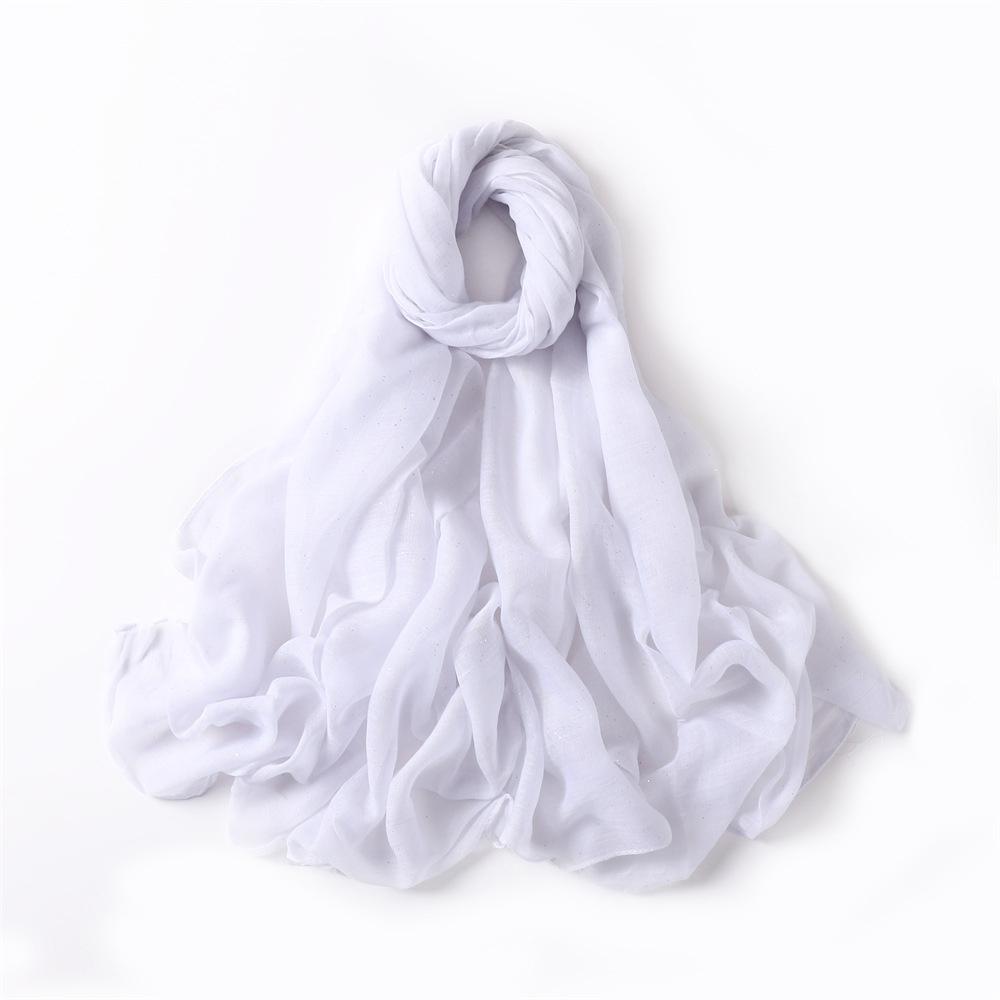 New Summer Shiny Voile Cotton Linen Women Scarf Girls Solid Sunscreen Thin Scarves Soft Foulard Shawl Casual Female Wrap Shawls
