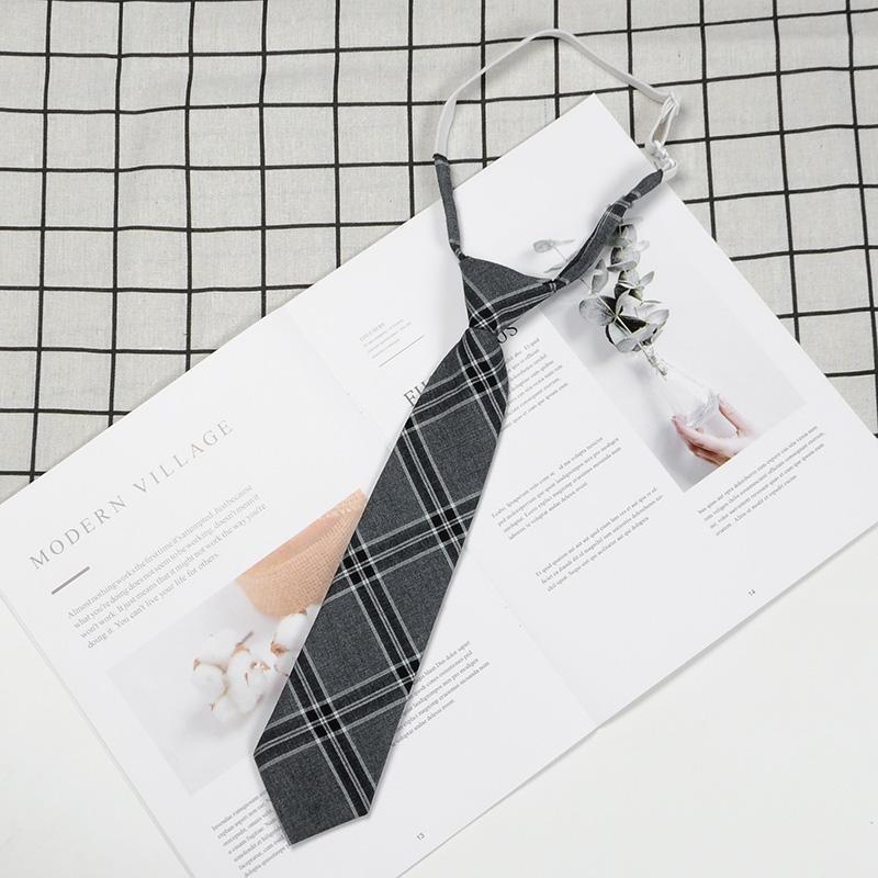 Childrens Tie With Solid Color Striped Check Pattern Polyester For School Uniforms