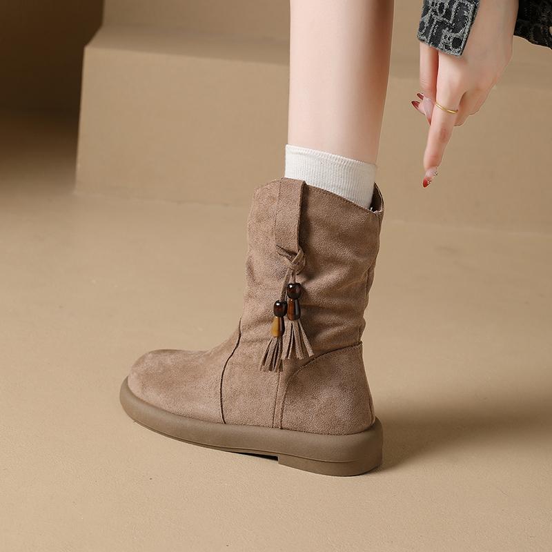 Women's Retro Short Boots, 2025 Autumn New Style Vacation Western Boots, British Style Casual Short Boots