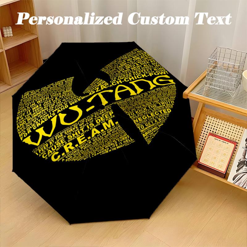 8‑Rib Automatic Umbrella, Wu Tang Clan Design Foldable Umbrella for Sun Rain Protection Travel