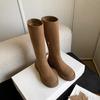 4.5CM Small Spice Girl Wind Knight Boots 2025 Autumn and Winter New Round Head Thick Heel But Knee Boots Women