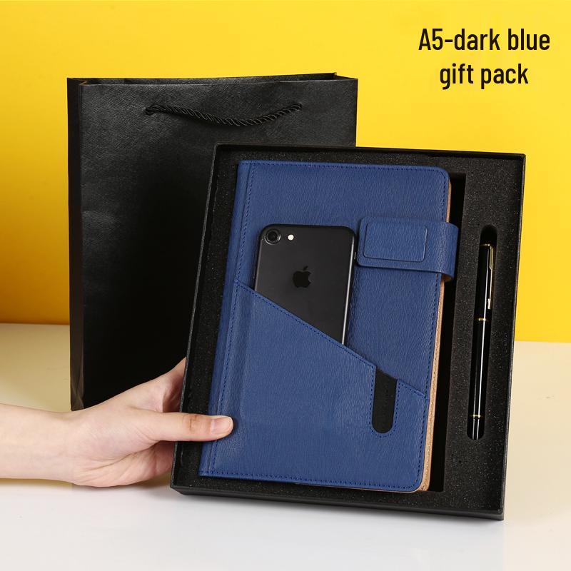 Multifunctional Red Business Notepad with Ins Style for Meetings & Daily Records