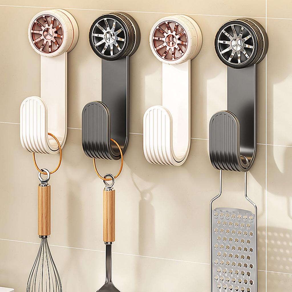 Wheel Shape Adjustable Pot Lid Holder Suction Cup Mount No Hole Installation for Efficient Kitchen Organization
