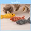 Trendy Cat Toy Striped Linen Wave Fish For Active And Energetic Cats