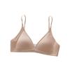 Original satin underwear women's summer thin French triangle cup, small chest gathering, not empty cup, beautiful back, thin shoulder strap, bra cover