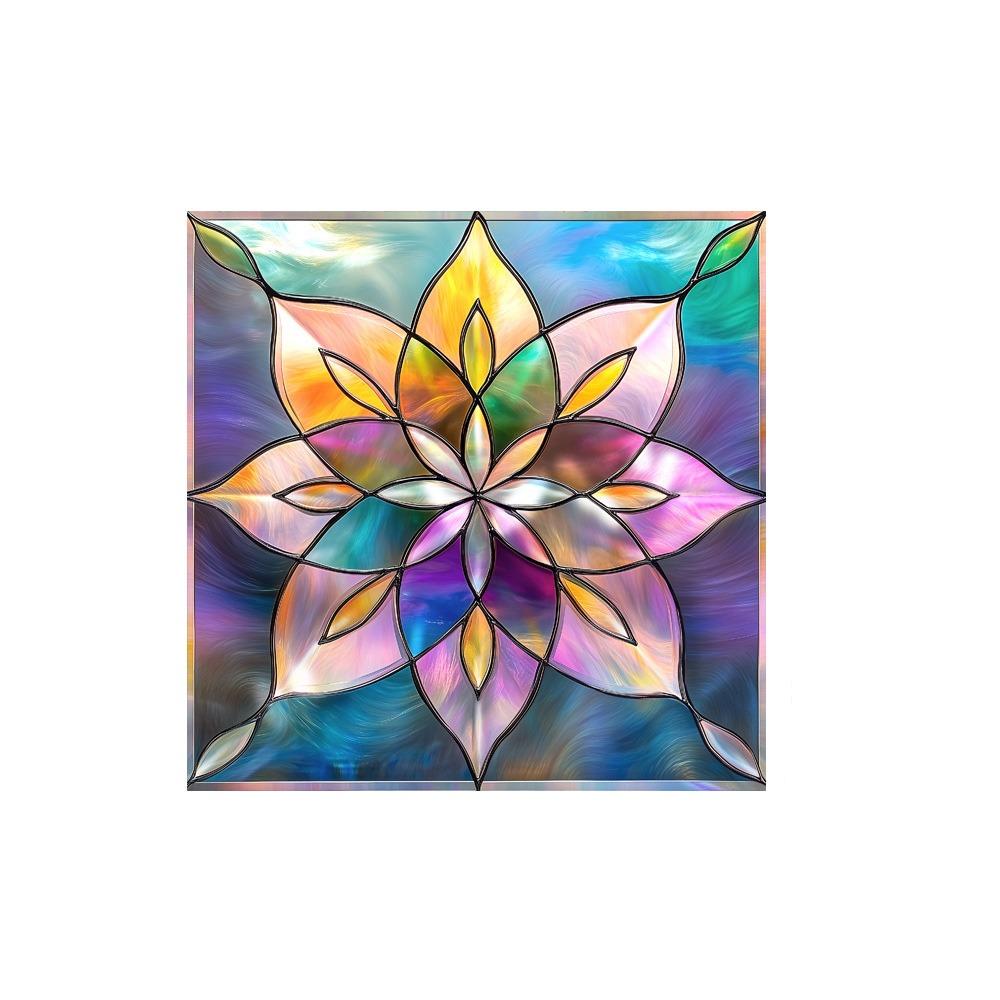 Floral Pattern Static Window Stickers Glass Block Design Decorative Sticker  Home Decoration