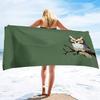 Owl Beach Towels Funny Cool Camo Owl Soft Pool Towel Quick Dry and Sandproof Beach Towel for Bathroom Yoga Gym Decorative Towels