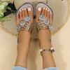 Mode Damen Hausschuhe Trend Neue Sandalen Blumenmuster Flache Schuhe Ausschnitt Zehensteg Flip Flops Niedrige Absätze Luxus Hausschuhe Pantoletten Damen