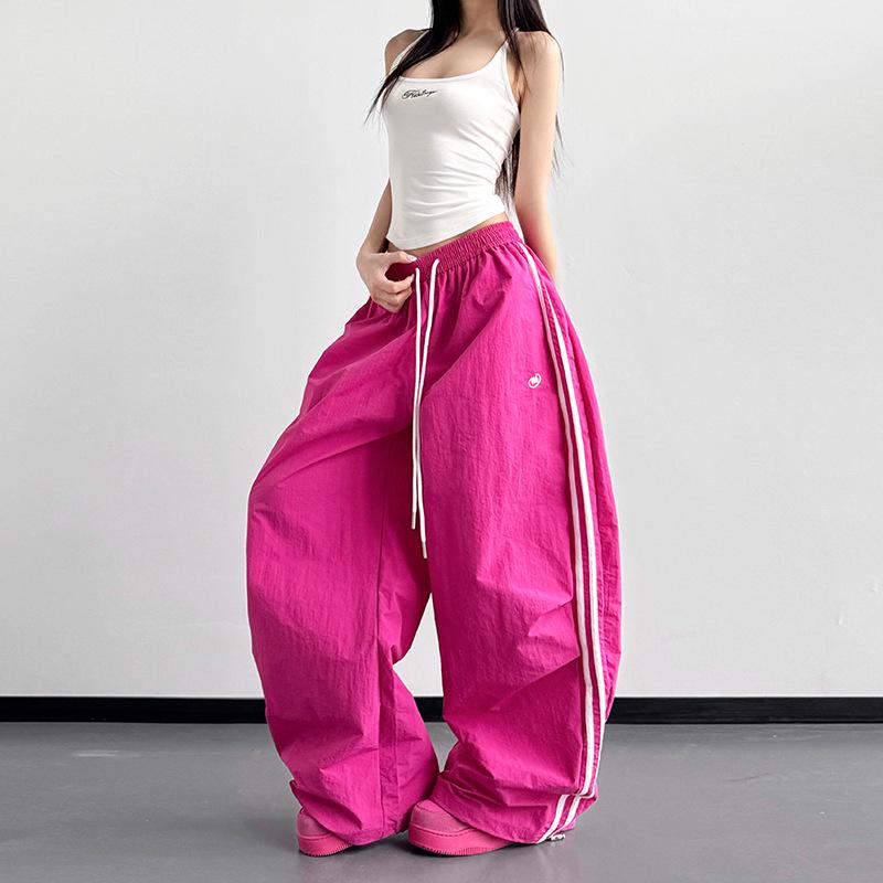 2026 Spring White Wide-Leg Slimming Pants for Tall Women - Casual, Dance & Academy Style L
