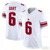 3rd Gen Embroidered Football Jersey Mens Giants 6 White DART Sports Shirt