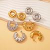 European & American Geometric Gold-Plated Titanium Hoop Earrings: Versatile, Light Luxury Studs for Women