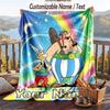 Asterix & Obelix Flanelldecke, Personalisierter Benutzerdefinierter Name Text, Weiche Warme Plüschdecke Als Geschenk