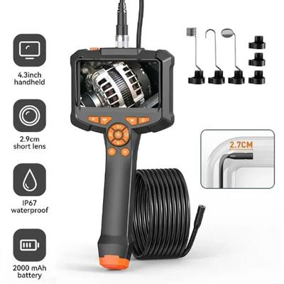 4.3 inç IPS Ekran Endüstriyel Endoskop Kamera IP67 Su Geçirmez HD1080P 8mm Lens Boru Kanalizasyon Muayene Kamerası Araba İçin Boroskop