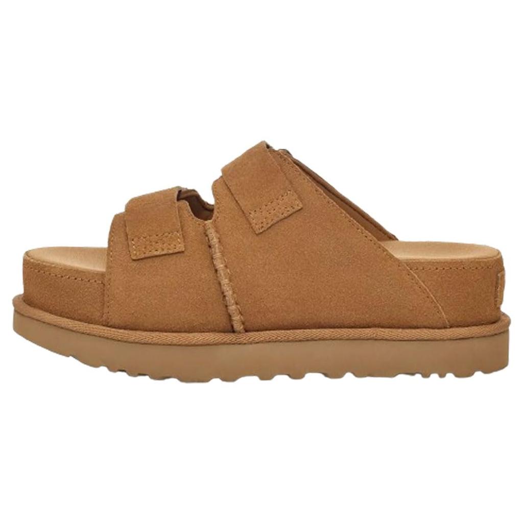 UGG Golden Star Hi Slide Platform Chestnut Size US 8 1155458 Women's Sandals, (Cheek), (25.0cm), [Used]