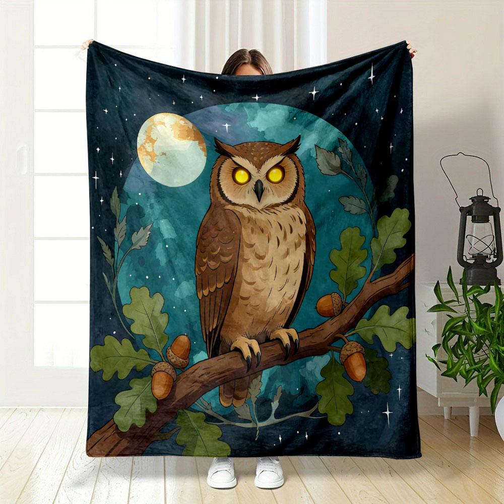 Birds in The Retro Night Sky Printed Blanket Children Adult Blanket Soft and Warm for Sofa Outdoor Travel Blanket Luxury Gifts