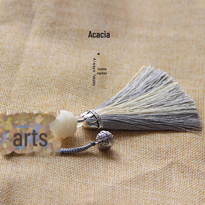 Elegant Lotus & Palace Bell Tassel Keychain Pendant for Bags & Cars