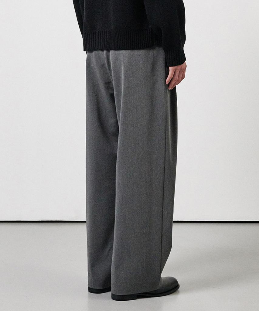 WHOLOVESART [Summer Fabric Added] Double-Pleat Wide Slacks Gray