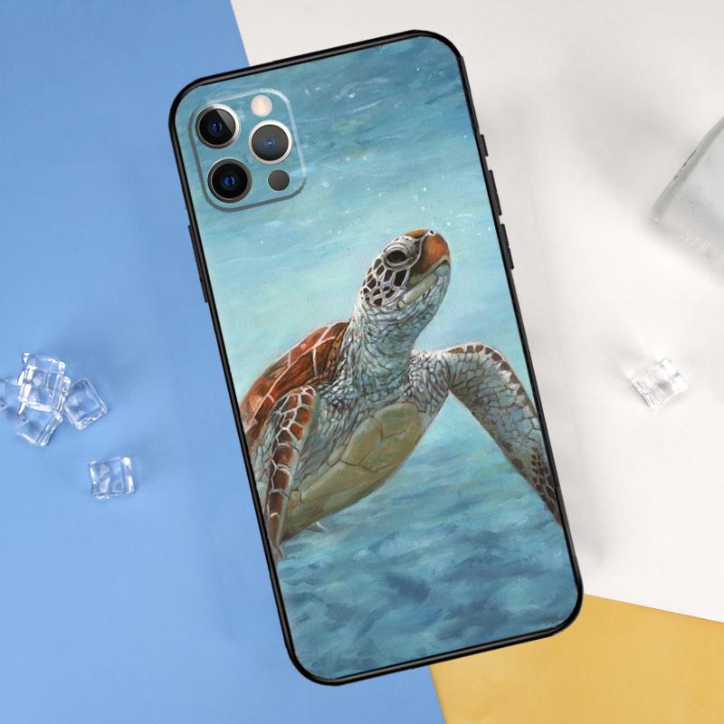 Ocean Sea Turtle Phone Case For iPhone 16 Pro Max 12 13 Mini 11 14 15 Pro Max XR 16 15 Plus 16e Cover Shell