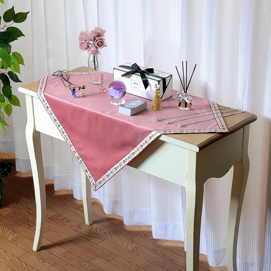 Kuai Tarot Pastel Set of with Velvet for Tarot Fortune and Readings Pink Pink Set of with Large and Small Cloths, Colors, 68x68cm, 2, Pouch, Thick,