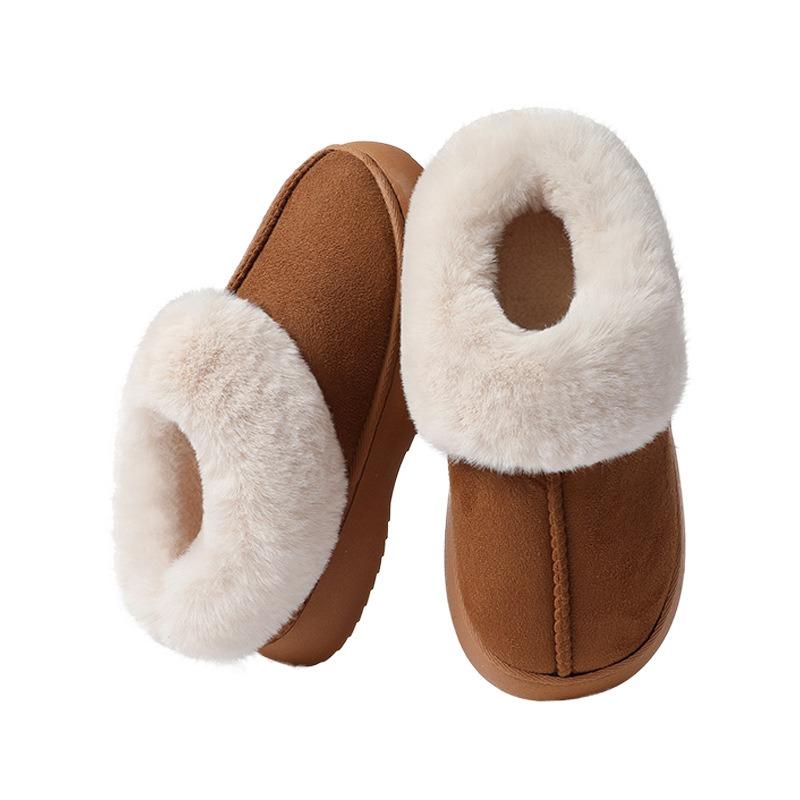 Mao Mao slippers women's autumn and winter new thick-soled heightening fashionable versatile plush cotton slippers