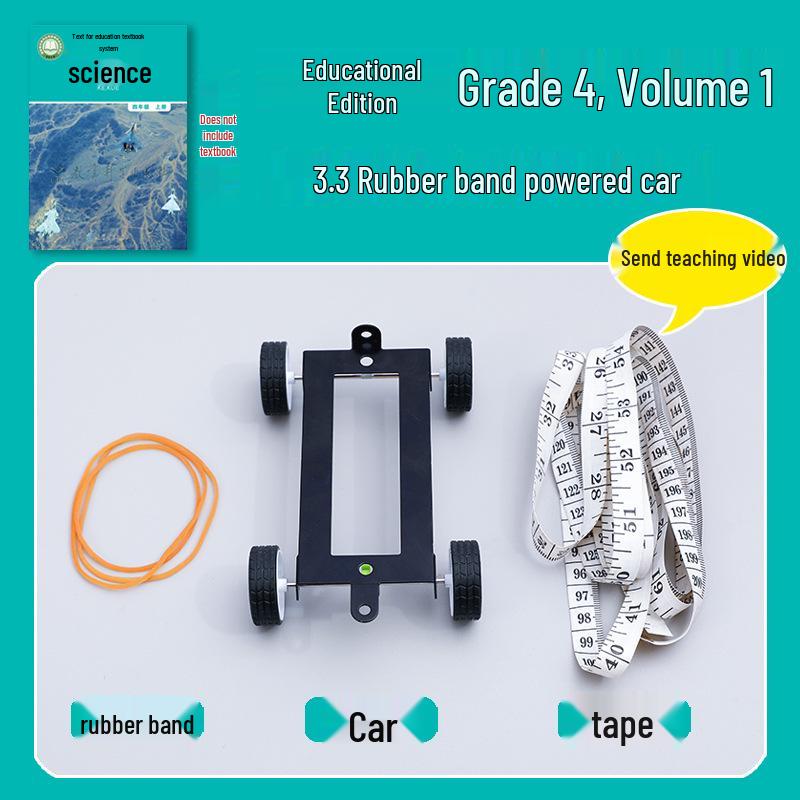 

Fourth Grade Science Experiment Kit: Rubber Band Powered Car Edition