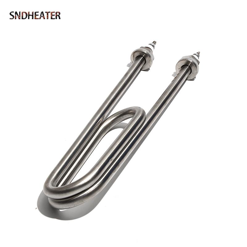 SNDHEATER 110V/220V/380V Dual Heating Element 2000W 3000W 5000W Water Resistance Boiling Heater 250/290/340MM M16 M18 Thread