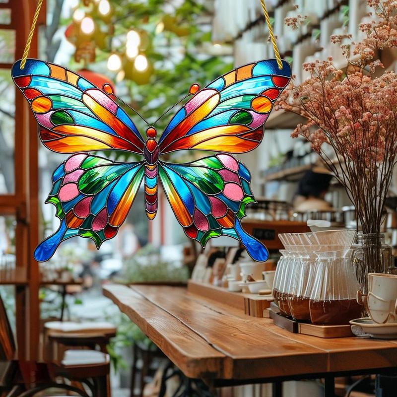 Bemalter Vogel Sonnenfänger zum Aufhängen am Fenster Niedlicher Vogel Sonnenfänger Heimdekoration 2D Acryl Vogel Ornament für Vogelliebhaber