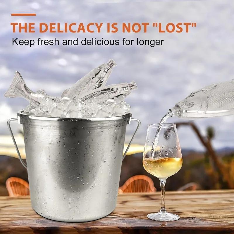Xiaomi 4.5oz Creative Fish Shape Wine Pot Funny Presents Novelty Liquor Travel Bar Drinkware Gifts Stainless Steel Fish Hip Flask