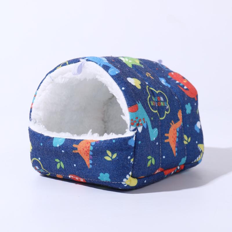 Winter Warm Cotton Nest for Small Pets - Hamster, Rabbit, Mouse House with Floral Design