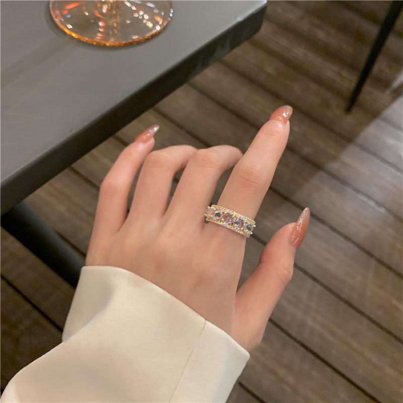 Luxury Zirconia Sparkling Bowknot Adjustable Ring - Trendy and Stylish Index Finger Accessory