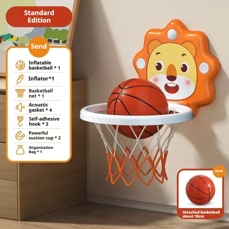 Canestro da basket per bambini Giocattoli sportivi Sollevamento silenzioso Supporto da basket per bambini Montaggio a parete per interni Tiro senza pugni Casa
