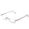 Yellowrock Set Retro Glasses Metal Reading Glasses Stylish Reading Glasses Portable Senior Glasses with Case Cloth Prescription To Red [Yellowrock]