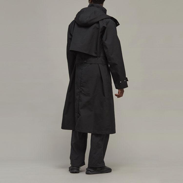 Y-3 Trenchcoat Unisex Černý S Kapucí Střední H63077