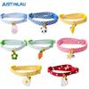 JUSTINLAU Süße Haustierhalsbänder Verstellbare Katzen/Hunde Glocke Sicherheitsverschluss Polyester Haustierhalsband mit Dekoration Zuhause Haustierzubehör