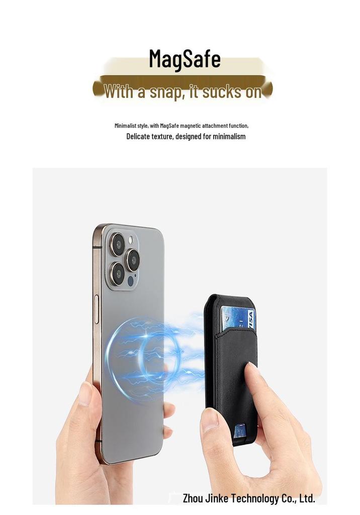 Magsafe-Compatible Magnetic Card Holder and Phone Snap-in Case