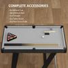 3.5ft Folding Pool Table, Snooker Table with Two Cues, 16 Balls, Chalk, Triangle, Brush - Grey