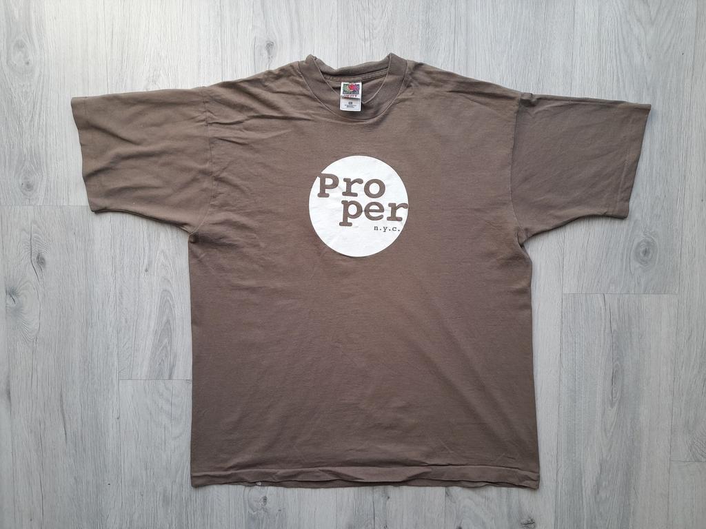 Vintage 90s Proper N.Y.C. T-Shirt , American techno,Acid ,Vintage 90s Gabber Rave Tee shirt ,Single Stitch,Made in Usa ,Techno,Thunderdome