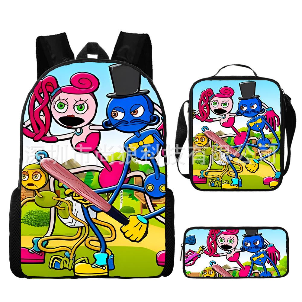 Rainbow Friends Rainbow Friends Student School Bag Digital Printed Oxford Cloth Backpack Satchel Pencil Case