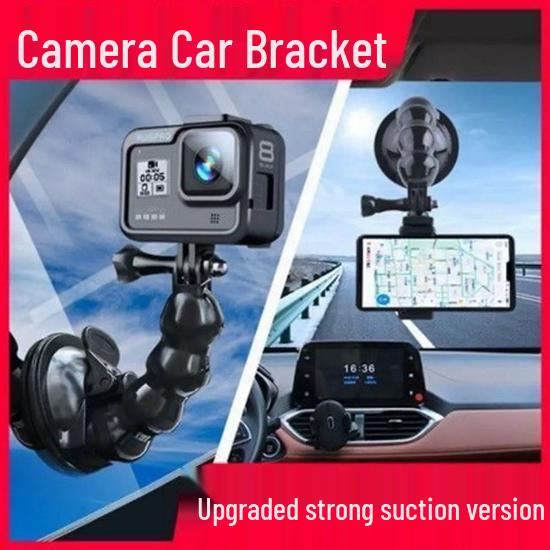 In Stock: Selfie Phone Car Suction Cup Holder with Flexible Arm for Glass & Sports Cameras, Ships Now