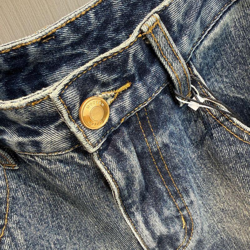 Full of Texture~ Exported Vintage Retro Autumn and Winter Jeans, Wide-Leg Fashion Straight-Cut Heavy-Duty Washed Pants