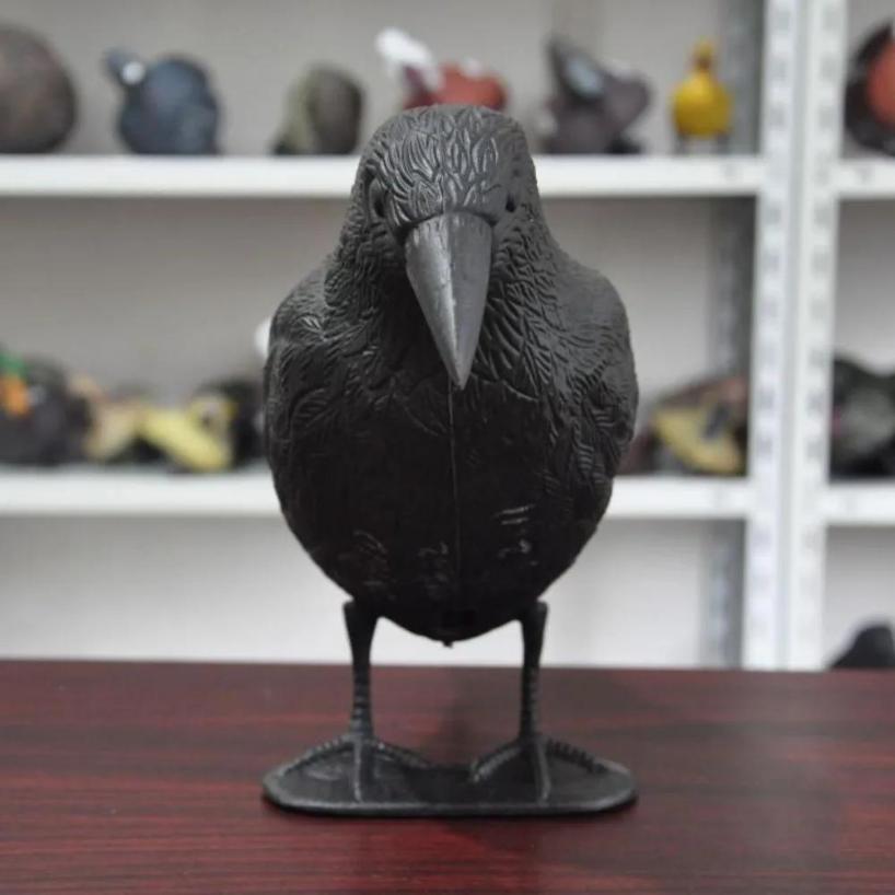 1 Pcs Simulated Crow Bird Hunting Bait Garden Bird Repelling Decoration With Wings Plastic Decoration Target Shooting