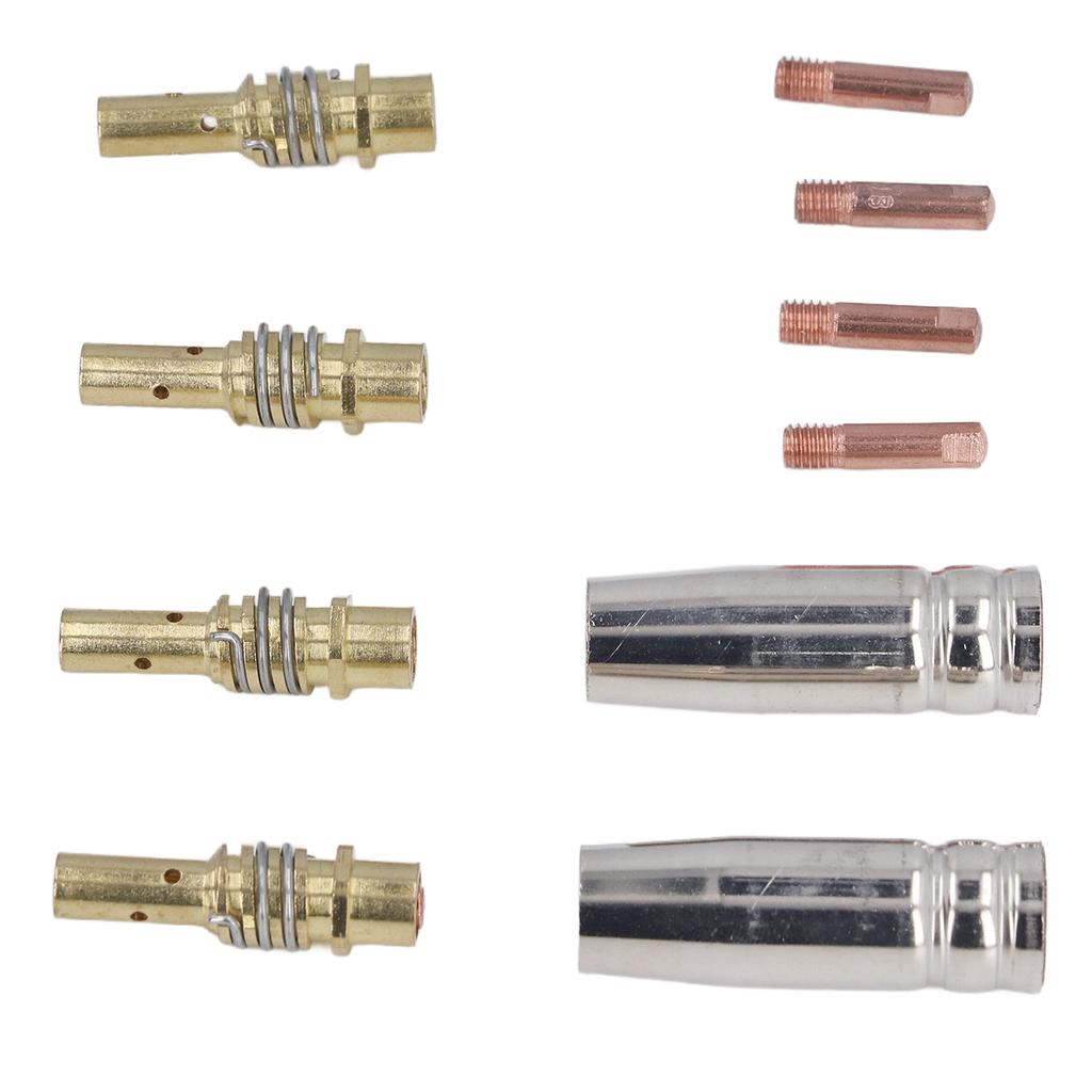 MIG Welding Consumables Kit Copper Contact Tips Connecting Rods Nozzle Replacement for 15AK Welder