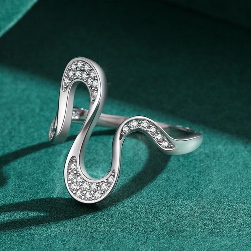 Tancise Klasický 925 Sterling Silver Zirkonový prsten Dámské šperky Svatební slib Party dárek