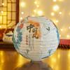 Flower Letter Printed Festival Lantern Bamboo Paper Hanging Chinese Lantern Antique Fu Character Paper Lantern Shopping Mall