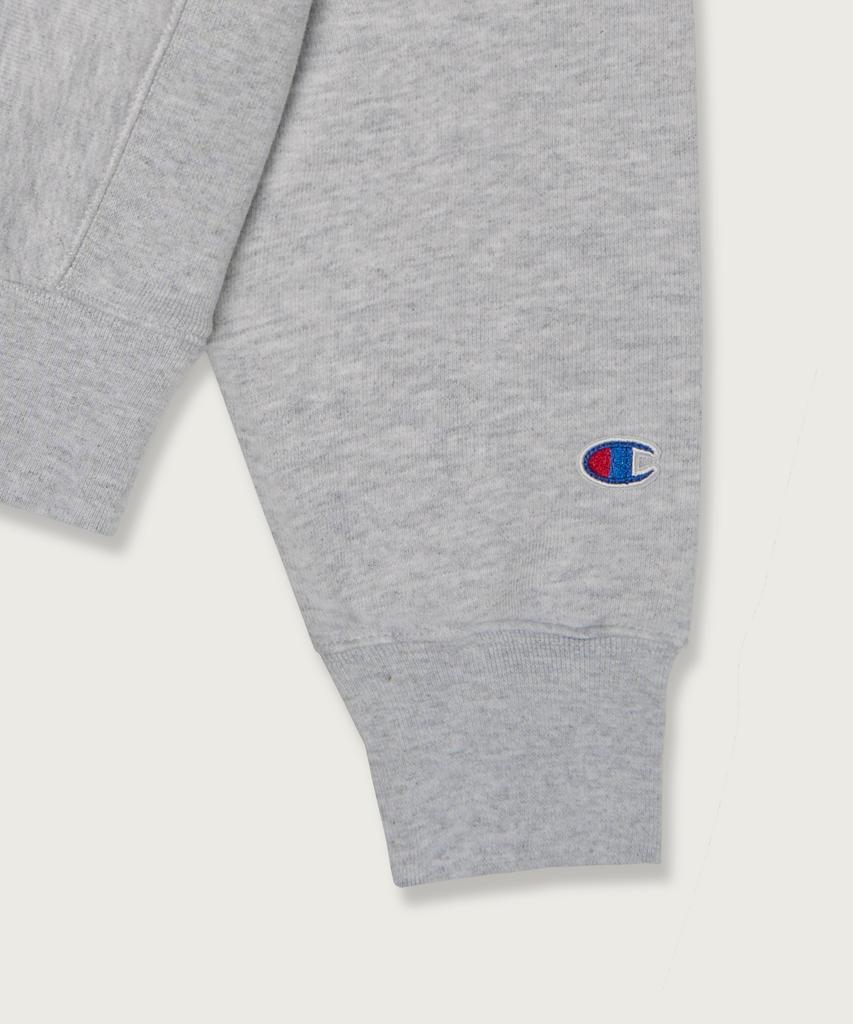 Champion Women'S Reverse Weave Big Logo Crop Sweatshirt Light Grey