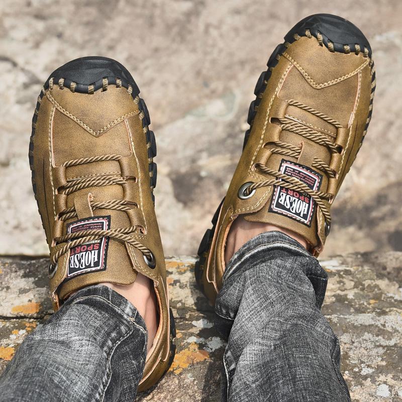 Men's Handmade Casual Leather Shoes Outdoor Low-top Sneakers