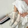 Sweet Bow Socks Thin Medium Tube Hollow Mesh Stacking Socks Solid Color Girl Socks