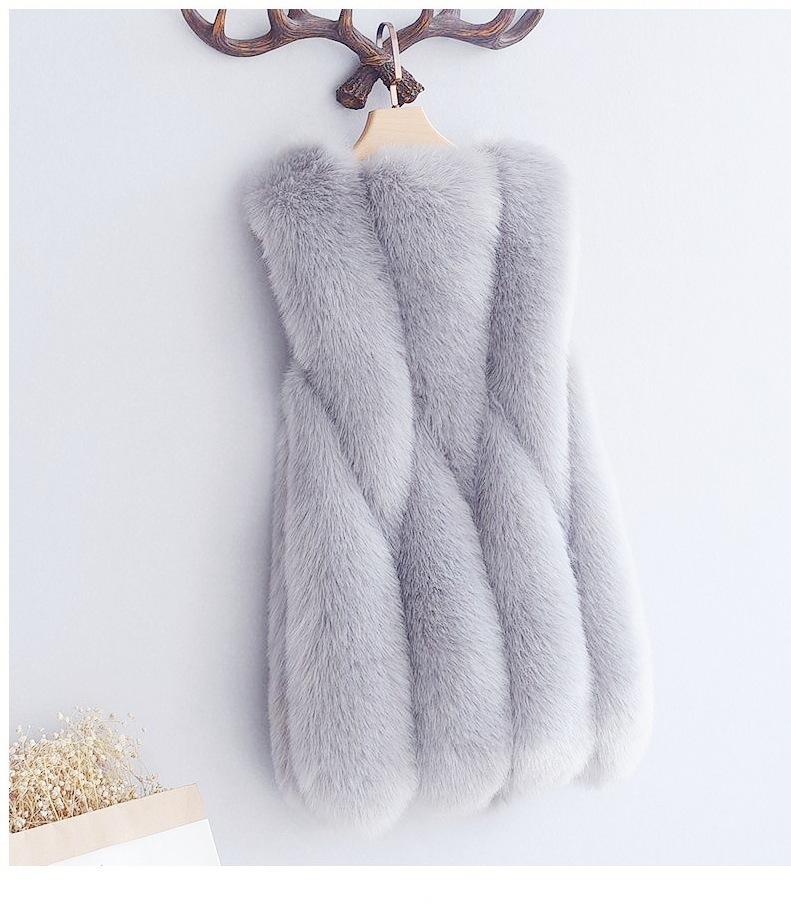 Imitation fox fur coat for women's autumn and winter new medium and long vest fur coat for women to keep warm