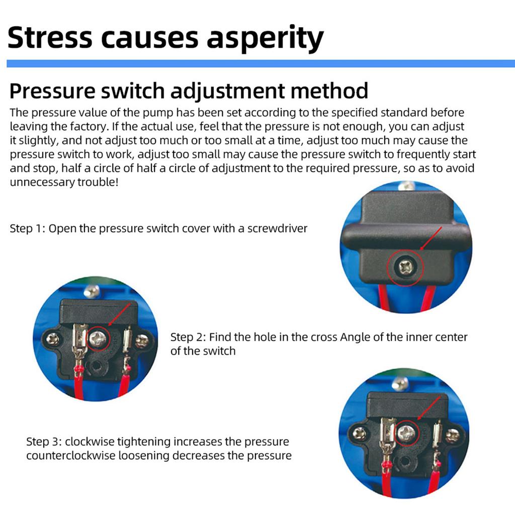 RV Water Pump DC 24V 3GPM 11.3L Min 55PSI Fresh Water Diaphragm Pump Built In On Demand Pressure Switch with Pressure