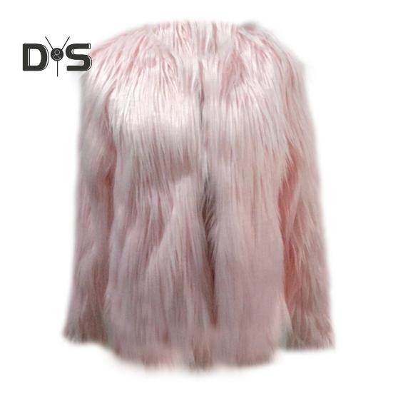 Women's Faux Fur Jacket Warm Plush Round Neck Coat Autumn Winter Long Sleeve Solid Color Furry Coat for Casual Street Wear Shopping